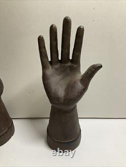 Pair Of Vintage Cast-iron Hand For Jewelry 8.5 Tall Fast Free Shipping