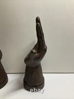 Pair Of Vintage Cast-iron Hand For Jewelry 8.5 Tall Fast Free Shipping