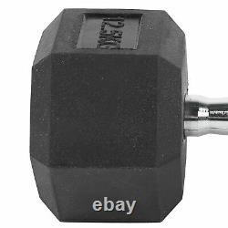 Pair Rubber Coated Hex Dumbbell Weights 27.5lbs Strength Training Home Workout