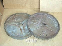 Pair Vintage DP 45 Lb Olympic Weight Plates Rare Diversified Product Barbell USA