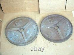 Pair Vintage DP 45 Lb Olympic Weight Plates Rare Diversified Product Barbell USA