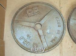 Pair Vintage DP 45 Lb Olympic Weight Plates Rare Diversified Product Barbell USA