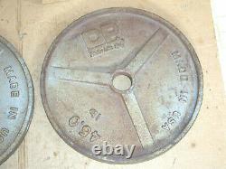 Pair Vintage DP 45 Lb Olympic Weight Plates Rare Diversified Product Barbell USA