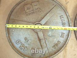 Pair Vintage DP 45 Lb Olympic Weight Plates Rare Diversified Product Barbell USA