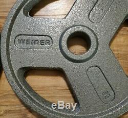 Pair of 35lb Olympic Hammertone Weight Plates Weider Set, 70 Pounds Total NEW