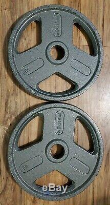 Pair of 35lb Olympic Hammertone Weight Plates Weider Set, 70 Pounds Total NEW
