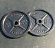 Pair Of 45lbs Cast Iron Olympic Weight Plates- Barbell Standard-used