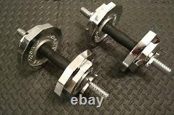 Pair of Sports Authority 20 lb Dumbbell Weights, 40 lbs Total, Adjustable Plates
