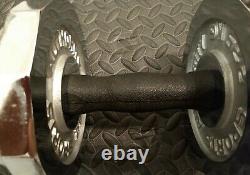 Pair of Sports Authority 20 lb Dumbbell Weights, 40 lbs Total, Adjustable Plates