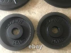 Pair of Steel Olympic Weight Plates 25lb 50lb total