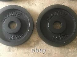 Pair of Steel Olympic Weight Plates 25lb 50lb total