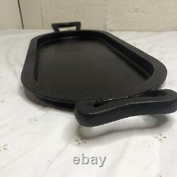 Paula Deen Hammered Cast Iron Griddle 19.5 Oval! VERY HEAVY! Pre-owned