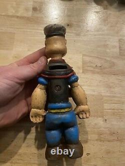 Popeye Cast Iron Piggy Bank OLIVE OIL COLLECTOR Cast Iron Patina BANKER 2+ LBS