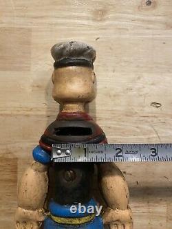 Popeye Cast Iron Piggy Bank OLIVE OIL COLLECTOR Cast Iron Patina BANKER 2+ LBS