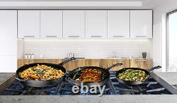 Pre-Seasoned Cast Iron 3 Piece Skillet Bundle. 12 + 10 + 8 Set of 3 Cast Iron