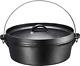 Pre-seasoned Cast Iron Dutch Oven With Flanged Lid Iron Cover, For Campfire Or F