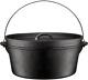 Pre-seasoned Cast Iron Dutch Oven With Flanged Lid Iron Cover, For Campfire Or F