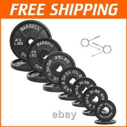 Premium Cast Iron Olympic Weight Plates Set 255 lbs for Ultimate Strength