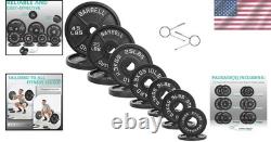 Premium Cast Iron Olympic Weight Plates Set 255 lbs for Ultimate Strength