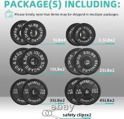 Premium Cast Iron Olympic Weight Plates Set 255 lbs for Ultimate Strength