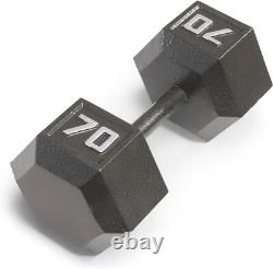 Premium Hex Dumbbell 70lbs of Cast Iron for Enhanced Strength Training