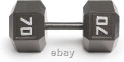 Premium Hex Dumbbell 70lbs of Cast Iron for Enhanced Strength Training