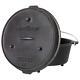 Preseasoned Dutch Oven Cast Iron 14 In. Lid Outdoor Camping Chef Cooking Fire