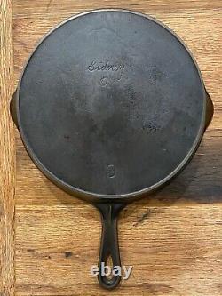 RARE 1890's Sidney O Hollow Ware Script Logo Cast Iron Skillet #9 Pre Wagner 12