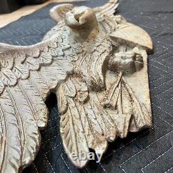 RARE 40 ANTIQUE WEATHERED CAST IRON HANGING AMERICAN EAGLE 40lbs HISTORIC DECOR
