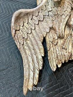 RARE 40 ANTIQUE WEATHERED CAST IRON HANGING AMERICAN EAGLE 40lbs HISTORIC DECOR