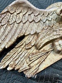 RARE 40 ANTIQUE WEATHERED CAST IRON HANGING AMERICAN EAGLE 40lbs HISTORIC DECOR