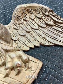 RARE 40 ANTIQUE WEATHERED CAST IRON HANGING AMERICAN EAGLE 40lbs HISTORIC DECOR