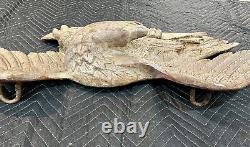 RARE 40 ANTIQUE WEATHERED CAST IRON HANGING AMERICAN EAGLE 40lbs HISTORIC DECOR