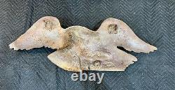 RARE 40 ANTIQUE WEATHERED CAST IRON HANGING AMERICAN EAGLE 40lbs HISTORIC DECOR