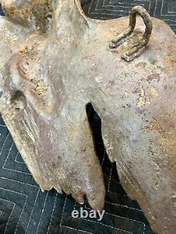 RARE 40 ANTIQUE WEATHERED CAST IRON HANGING AMERICAN EAGLE 40lbs HISTORIC DECOR