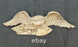 RARE 40 ANTIQUE WEATHERED CAST IRON HANGING AMERICAN EAGLE 40lbs HISTORIC DECOR