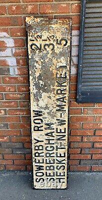 RARE Antique UK England Cast Iron City Highway Street Sign Pre 1930 54 85 Lbs