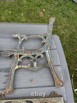 RARE & HARD TO FIND Vintage Cast Iron dinosaurs Child's Bench Back and sides
