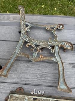 RARE & HARD TO FIND Vintage Cast Iron dinosaurs Child's Bench Back and sides