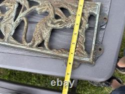 RARE & HARD TO FIND Vintage Cast Iron dinosaurs Child's Bench Back and sides