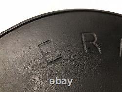 RARE LARGE ERIE #12 Cast Iron Skillet, pre-Griswold 14'' quote Mark FANCY 12