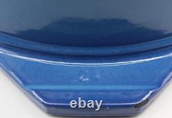 RARE Le Creuset Round 4.5 Quart Cast Iron Dutch Oven withGrill Pan Lid Blue # 24