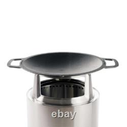Ranger Wok + Hub, Cast Iron Cookware with Stainless Steel Hub for 6.5 Elevation