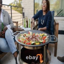 Ranger Wok + Hub, Cast Iron Cookware with Stainless Steel Hub for 6.5 Elevation