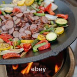 Ranger Wok + Hub, Cast Iron Cookware with Stainless Steel Hub for 6.5 Elevation