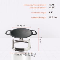 Ranger Wok + Hub, Cast Iron Cookware with Stainless Steel Hub for 6.5 Elevation