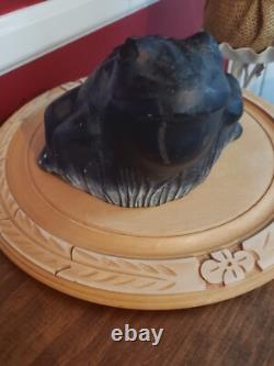 Rare 1957 Solid Cast Iron Foundry Marked Door Stop Bullfrog On Lily Pad 14 Lbs Rare 1957 Solid Cast Iron Foundry Marked Door Stop Bullfrog On Lily Pad 14 Lbs