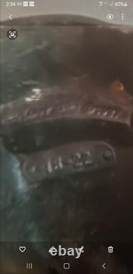 Rare 1957 Solid Cast Iron Foundry Marked Door Stop Bullfrog On Lily Pad 14 Lbs