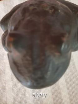 Rare 1957 Solid Cast Iron Foundry Marked Door Stop Bullfrog On Lily Pad 14 Lbs