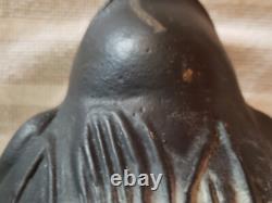 Rare 1957 Solid Cast Iron Foundry Marked Door Stop Bullfrog On Lily Pad 14 Lbs